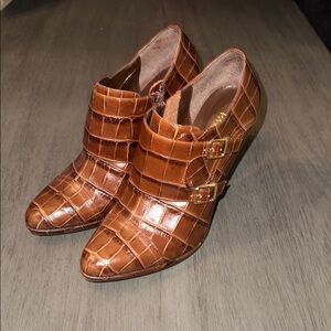 Ralph Lauren Faux Croc Ankle Booties SZ 7